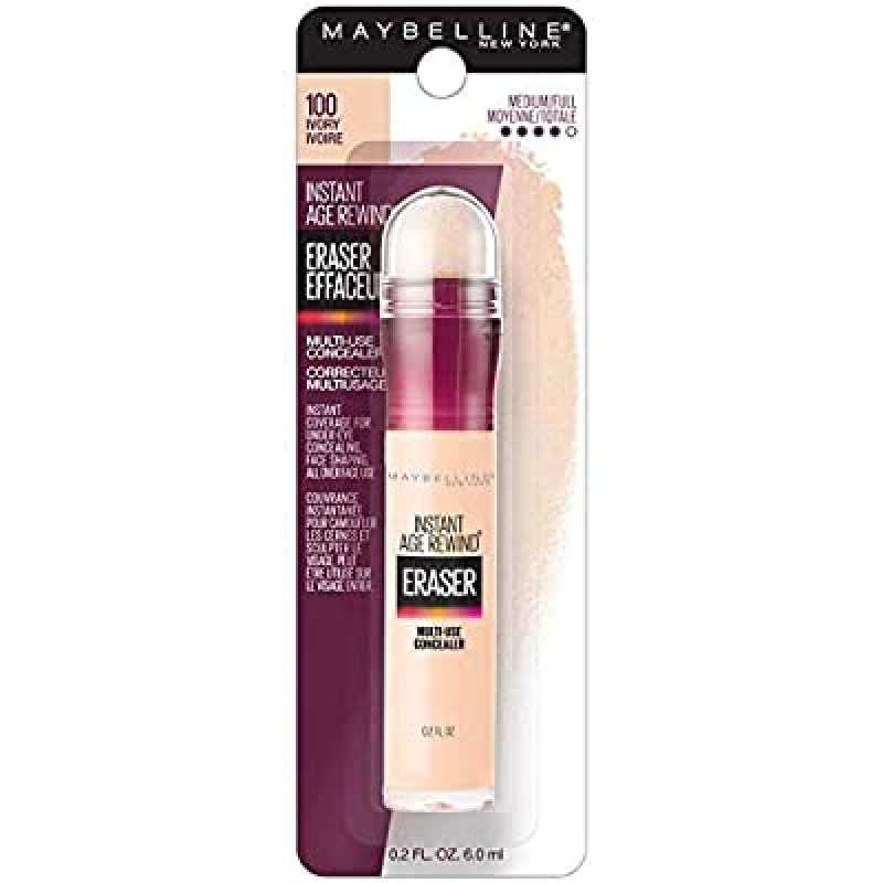 Maybelline Instant Age Rewind Eraser Dark Circles Treatment Multi-Use Concealer, Ivory 6 ml by usa