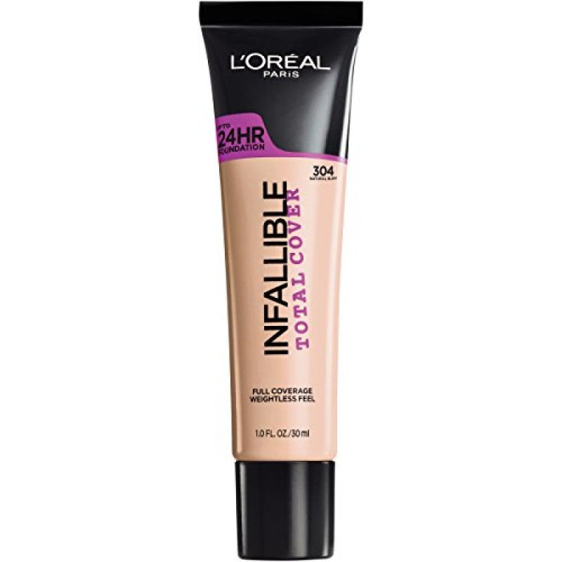 L'Oreal Paris Cosmetics Infallible Total Cover Foundation, Natural Buff304/30ml