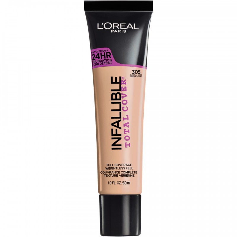 L'Oreal Paris cosméticos base infalible de cubierta total, Beige Natural305/30ml