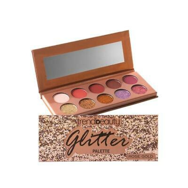 TrendBeauty Glitter Palette Rose Gold 10 Shades Matte Glitter 13 g